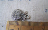 Accessories - 10 Pcs Antique Silver Textured Owl Head Charms 14x22mm A4328