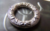 Accessories - 10 Pcs Antique Silver Thick Flower Rings Double Sided 25mm A3042