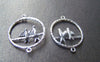 Accessories - 10 Pcs Antique Silver Two Swallow Birds Ring Connector Charms 27x34mm A1266