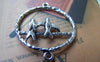 Accessories - 10 Pcs Antique Silver Two Swallow Birds Ring Connector Charms 27x34mm A1266