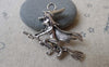 Accessories - 10 Pcs Antique Silver Wicked Witch Broom Charms 35x38mm A7317