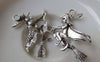 Accessories - 10 Pcs Antique Silver Wicked Witch Broom Charms 35x38mm A7317