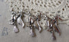 Accessories - 10 Pcs Antique Silver Wicked Witch Broom Charms 35x38mm A7317