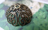 Accessories - 10 Pcs Antiqued Bronze Filigree Flower Bead Caps 10x27mm A7278