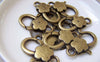 Accessories - 10 Pcs Antiqued Bronze Flower Lobster Clasps 13x27mm A2260