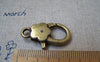 Accessories - 10 Pcs Antiqued Bronze Flower Lobster Clasps 13x27mm A2260