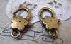 Accessories - 10 Pcs Antiqued Bronze Flower Lobster Clasps 13x27mm A2260