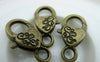 Accessories - 10 Pcs Antiqued Bronze Flower Lobster Clasps 15x26mm A5983
