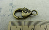 Accessories - 10 Pcs Antiqued Bronze Flower Lobster Clasps 15x26mm A5983