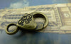 Accessories - 10 Pcs Antiqued Bronze Flower Lobster Clasps 15x26mm A5983