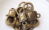 Accessories - 10 Pcs Antiqued Bronze Rectangular Lobster Clasps 8x27mm A5247