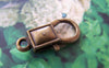 Accessories - 10 Pcs Antiqued Bronze Rectangular Lobster Clasps 8x27mm A5247