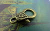 Accessories - 10 Pcs Antiqued Bronze Textured Lobster Clasps 13x22mm A5958