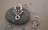 Accessories - 10 Pcs Antiqued Silver Tibetan Silver Heart Lobster Clasps 14x26mm A5198