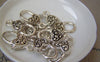 Accessories - 10 Pcs Antiqued Silver Tibetan Silver Heart Lobster Clasps 14x26mm A5198