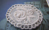 Accessories - 10 Pcs Beige Cream Color Filigree Floral Oval Cotton Lace Doily 30x37mm A4847