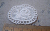 Accessories - 10 Pcs Beige Cream Color Filigree Floral Oval Cotton Lace Doily 30x37mm A4847