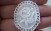 Accessories - 10 Pcs Beige Cream Color Filigree Floral Oval Cotton Lace Doily 30x37mm A4847