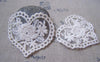 Accessories - 10 Pcs Beige Filigree Floral Heart Cotton Lace Doily 50x55mm A4838
