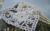 Accessories - 10 Pcs Beige Filigree Floral Heart Cotton Lace Doily 50x55mm A4838