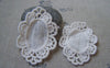 Accessories - 10 Pcs Beige Filigree Floral Oval Cotton Lace Doily Base Setting Match 18x25mm A4852