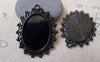 Accessories - 10 Pcs Black E-coating Metal Oval Base Settings Pendants Match 18x25mm Cabochon A7465