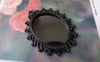 Accessories - 10 Pcs Black E-coating Metal Oval Base Settings Pendants Match 18x25mm Cabochon A7465