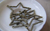 Accessories - 10 Pcs Bronze Star Frame Charms Textured Pendants 42mm A4156