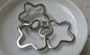 Accessories - 10 Pcs Chrome Color Plum Flower Keyring Charms 34mm A6126