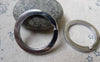 Accessories - 10 Pcs Chrome Color Round Keyring Charms 30mm A6132