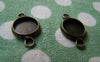Base Setting - 10 pcs Antique Brass Connnector Pendant Tray 10mm Cabochon A3160