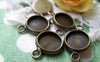 Base Setting - 10 pcs Antique Brass Connnector Pendant Tray 10mm Cabochon A3160