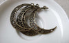 Accessories - 10 Pcs Crescent Moon Antique Bronze Pendants Filigree Charms 32x38mm A6861