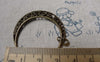 Accessories - 10 Pcs Crescent Moon Antique Bronze Pendants Filigree Charms 32x38mm A6861