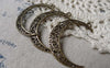 Accessories - 10 Pcs Crescent Moon Antique Bronze Pendants Filigree Charms 32x38mm A6861