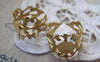 Accessories - 10 Pcs Gold Color Brass Adjustable Filigree Flower Ring Bases With 8mm Pad A3106