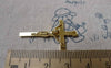 Accessories - 10 Pcs Gold Crucifix Cross Pendants Jesus Charms 18x35mm A6730