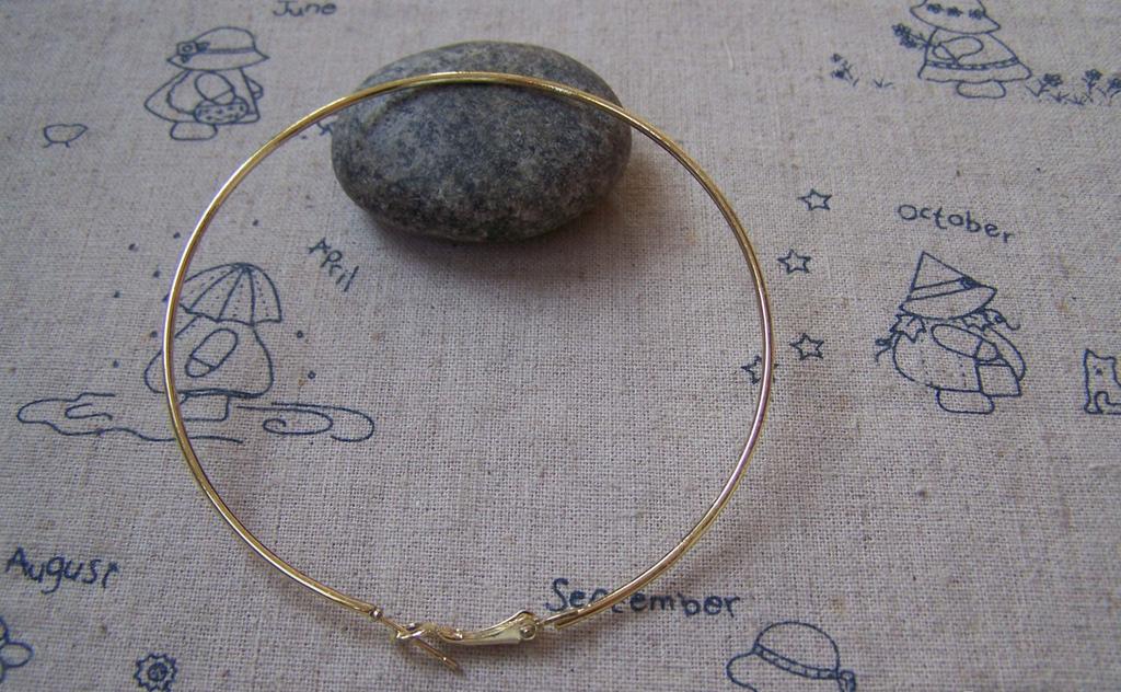 Accessories - 10 Pcs Gold Plated Steel Earwire Huge Earring Hoops 78mm A4990