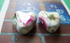Accessories - 10 Pcs Hand Painted Heart Shaped Rondelle Ceramic Beads Huge Size15mm A1884