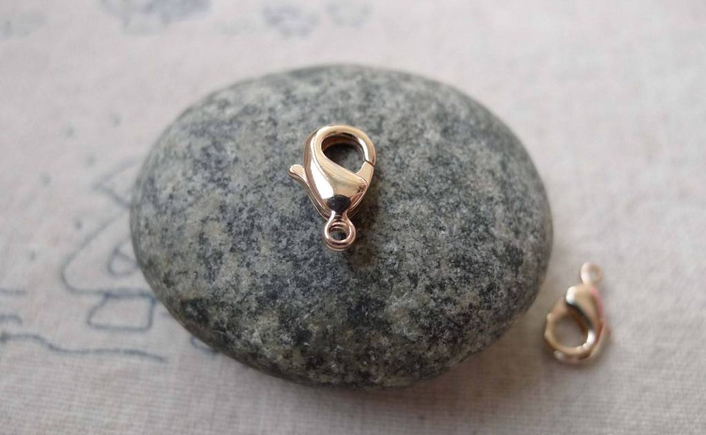 Accessories - 10 Pcs KC Gold Rose Gold Tone Brass Lobster Clasp 6x12mm A6712