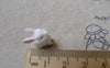 Accessories - 10 Pcs Of 3D Resin White Bunny Rabbit Findings 12x14mm A7256