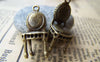Accessories - 10 Pcs Of Antique Bronze 3D Chair Charms Pendant 13x25mm A1615