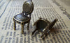 Accessories - 10 Pcs Of Antique Bronze 3D Chair Charms Pendant 13x25mm A1615