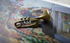 Accessories - 10 Pcs Of Antique Bronze 3D French Horn Charms Pendants 10x24mm A5586