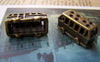 Traveling - 10 pcs Antique Bronze 3D Rhinestone Bus Pendants Charms A927