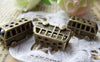 Traveling - 10 pcs Antique Bronze 3D Rhinestone Bus Pendants Charms A927