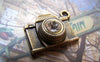 Accessories - 10 Pcs Of Antique Bronze 3D Rhinestone Camera Charms 15x18mm A3081