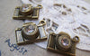 Accessories - 10 Pcs Of Antique Bronze 3D Rhinestone Camera Charms 15x18mm A3081