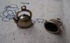 Accessories - 10 Pcs Of Antique Bronze 3D Tea Kettle Tea Pot Charms 17x19mm A3274