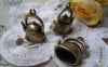Accessories - 10 Pcs Of Antique Bronze 3D Tea Kettle Tea Pot Charms 17x19mm A3274